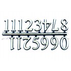 Algarismo arábico completo XXL 21mm, com 10 unidades COR: PRATA
