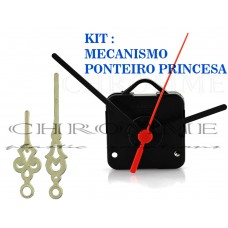 10 Maquinas Para Relógios 19 m.m + 10 Ponteiros Princesa Grandes Pratas