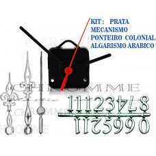 10 Maquinas 22 m.m + 10 Ponteiros Coloniais + 10 Numeros Arabicos - Prata-