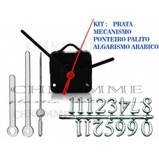 Kit 10 Maquinas 13 m.m + 10 Ponteiros Palitos + 10 Números Arábicos -Prata-