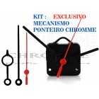 Kit 10 Maquinas De Relógio 13 m.m + 10 Ponteiros Grandes Exclusivos Chromme