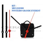 Kit 10 Maquinas de Relógio Contínuos 13 m.m + Ponteiros Everest