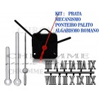 Kit 10 Maquinas 19 m.m + 10 Ponteiros Palitos + 10 Números Romanos -Prata-