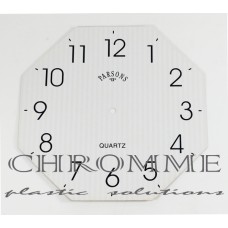 Mostrador Para Relógio Oitavado com Verniz Localizado 23 X 23 cm -  Branco  - EMBALAGEM COM 10 UNIDADES