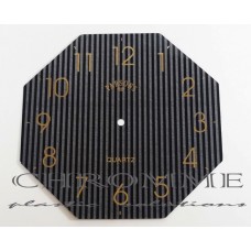 Mostrador Para Relógio Oitavado com Verniz Localizado 23 X 23 cm -  Preto / Dourado - EMBALAGEM COM 10 UNIDADES